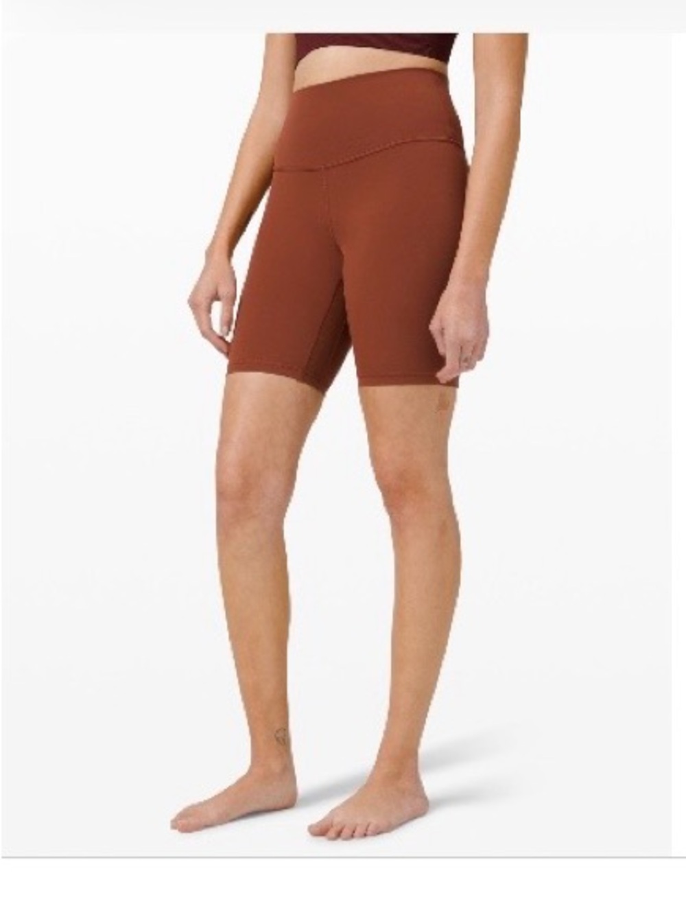 lululemon athletica Women's Athletic Bike Shorts in Rust Brown